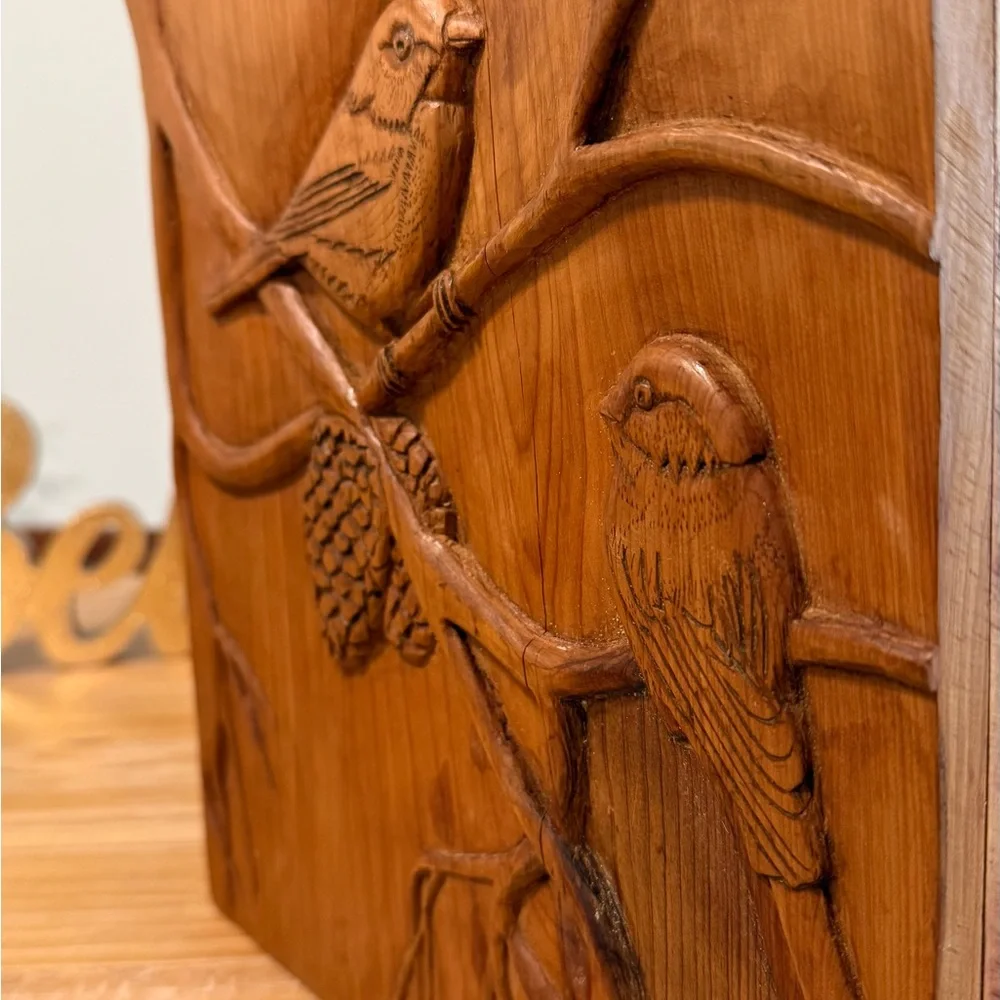 Artisan Carved Bird Wall Shelf